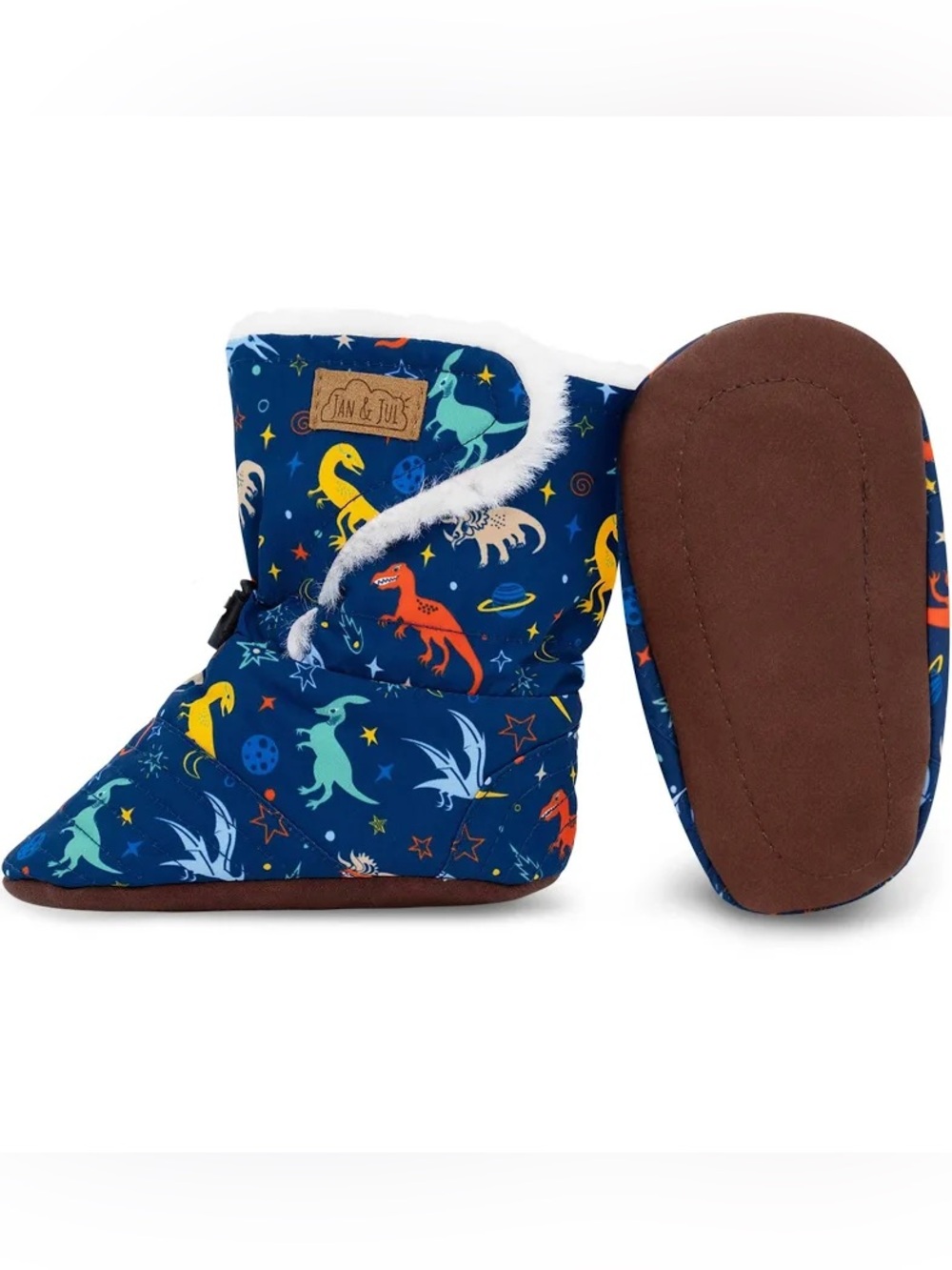 Baby Stay-Put Winter Booties | Space Dinos
